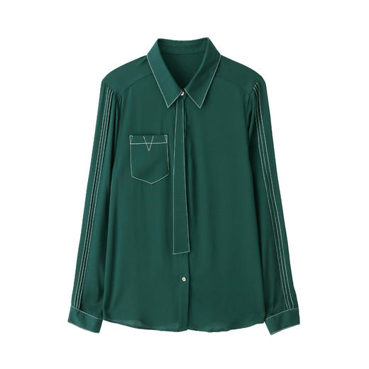 上海旗袍厂ASE-9058立领气质单排扣名媛真丝衬衫 商品图4