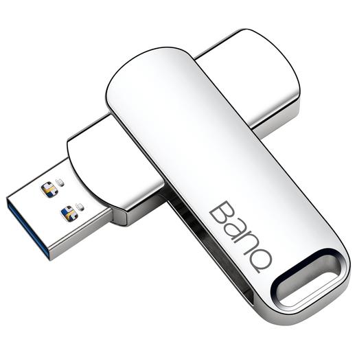 banq 64GB USB3.0 U盘 F61高速版 银色 全金属电脑车载两用优盘 360度旋转 防震抗压 质感十足 商品图0