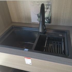 格朗  黑金钢 3.0面双手工盆78*43CM 弧形台阶