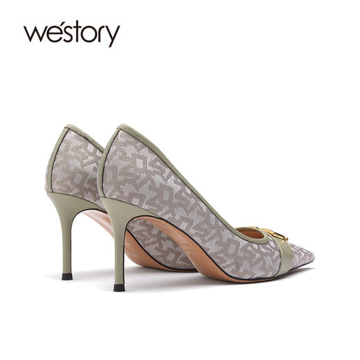westory高跟鞋女2021年新款春季细跟尖头单鞋百搭婚鞋W21AE52431 商品图2