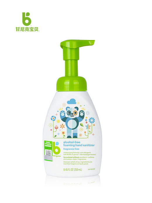 【BabyGanics甘尼克】泡沫免洗洗手液 250ML（无香型） 商品图0