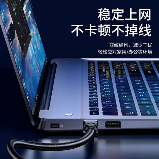 山泽(SAMZHE)六类网线 CAT6类千兆极速8芯双绞 工程家用电脑宽带监控电脑网络跳线成品网线 黑色1.5米 WD6015 商品图5