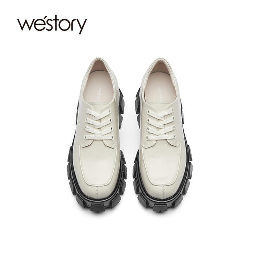 westory乐福鞋女2021春季新款英伦风增高一脚蹬小皮鞋S21AM52251 商品图3