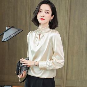 上海旗袍厂ASE-9006 镂空时尚气质真丝衬衫