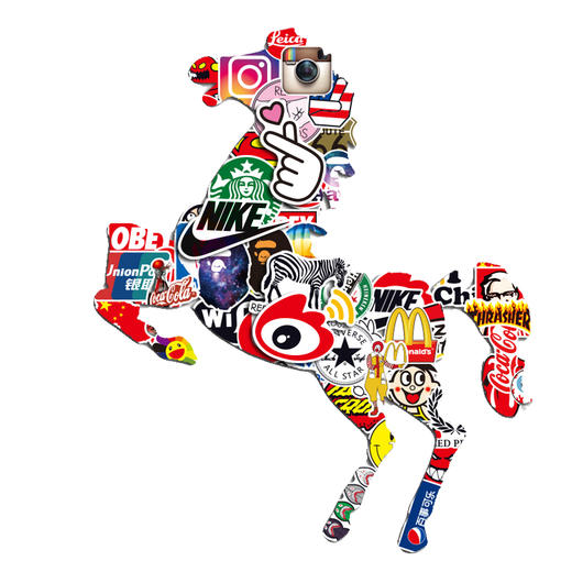 班哲尼 行李箱贴纸冰箱摩托车笔记本电脑贴吉他滑板死飞主流logo潮牌个性网红贴纸 主流潮牌 103张混色 商品图1