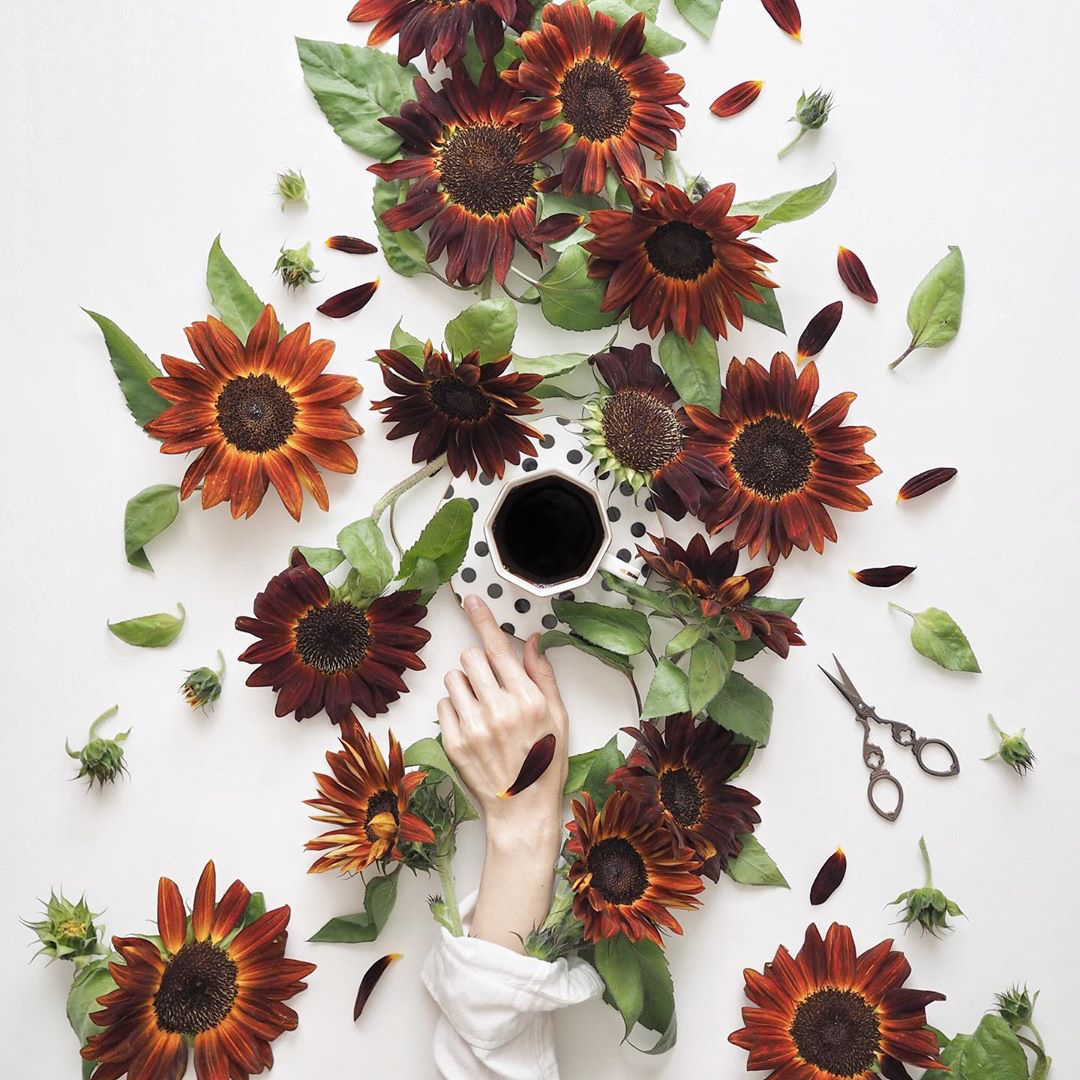 油画向日葵【入目无他人，四下皆是你】简小姐精选  稀有新品复古油画质感 油画向日葵 5枝 2件包邮下单72小时发货