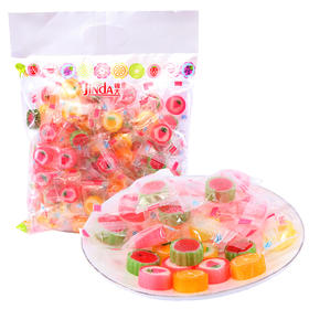 锦大 彩色心情工艺糖 水果切片糖 零食喜糖果 500g