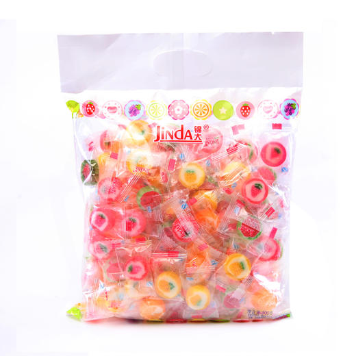 锦大 彩色心情工艺糖 水果切片糖 零食喜糖果 500g 商品图3