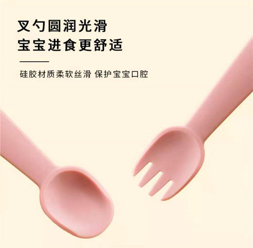 澳洲熊熊猫猫宝宝食品级硅胶叉勺套装儿童辅食便携卡通 商品图2