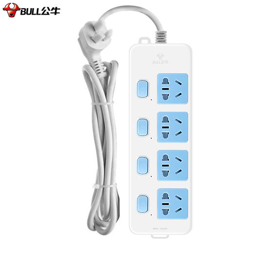 公牛（BULL）新国标插座/插线板/插排/排插/接线板/拖线板 4位分控全长1.8米 GN-315 商品图1
