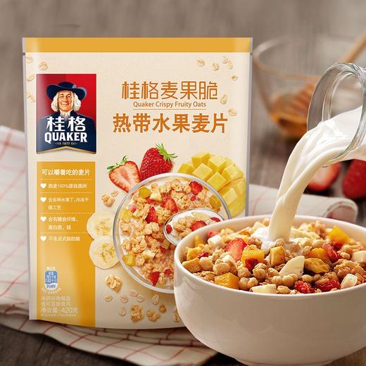 桂格麦果脆 热带水果味 健身谷物烘焙麦片零食420克 进口食材配酸奶更美味 早餐水果麦片 不含反式脂肪酸 商品图0