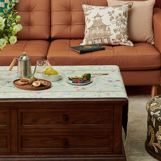 春日后花园茶几巾客厅北欧防水桌布长方形美式盖布 商品图1