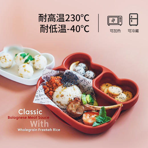 澳洲熊熊猫猫婴儿童餐盘硅胶分格卡通吸盘式餐盒宝宝餐具 商品图2