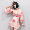 日式印花火辣套装 性感可爱 雪纺开衫 商品缩略图0