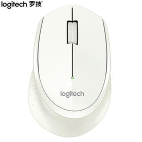 罗技（Logitech）M275(M280) 鼠标 无线鼠标 办公鼠标 右手鼠标 白色 带无线2.4G接收器