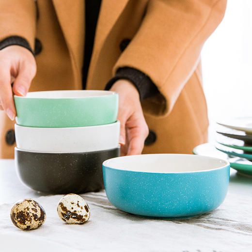 亿嘉IJARL 陶瓷韩式餐具饭碗北欧印象4.5英寸单支装微波炉适用 白色 商品图4