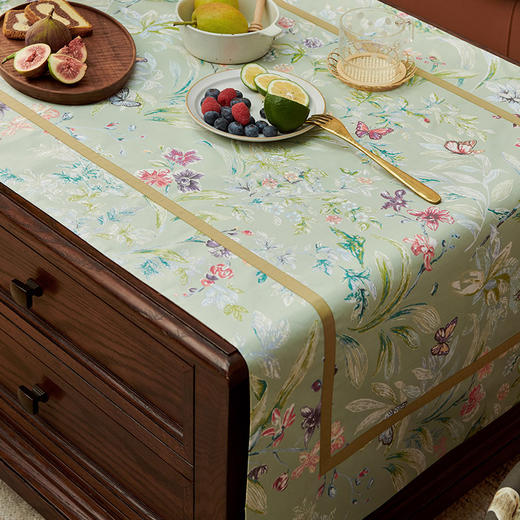 春日后花园茶几巾客厅北欧防水桌布长方形美式盖布 商品图2