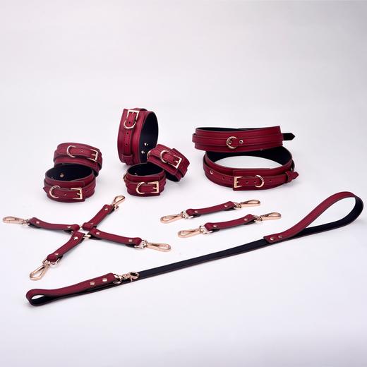 SM 情趣套装  八件套 项圈+手铐+脚铐+大腿环+十字扣 商品图3