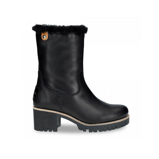 #断码特价41码#西班牙原产羊毛款皮毛一体时尚粗跟女士中筒靴PIOLTB1(一靴两穿 • 高品质纯天然羊毛内衬) 商品图0