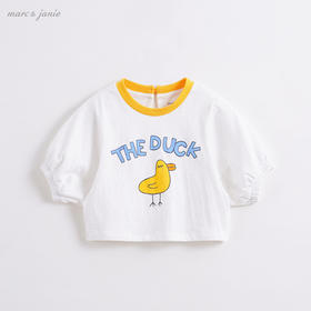 马克珍妮夏装女童落肩灯笼袖短袖t恤210065