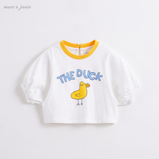 马克珍妮夏装女童落肩灯笼袖短袖t恤210065 商品图0