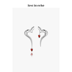 lost in echo 原创设计师品牌 不对称心形晶饰吊坠耳环 情人节系列
