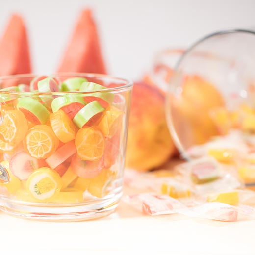 锦大 彩色心情工艺糖 水果切片糖 零食喜糖果 500g 商品图1