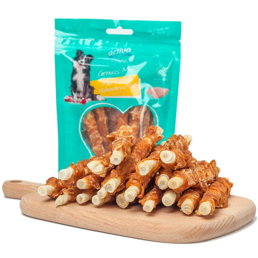 益和5寸皮卷缠肉狗狗磨牙棒磨牙洁齿彩袋装90g 商品图0