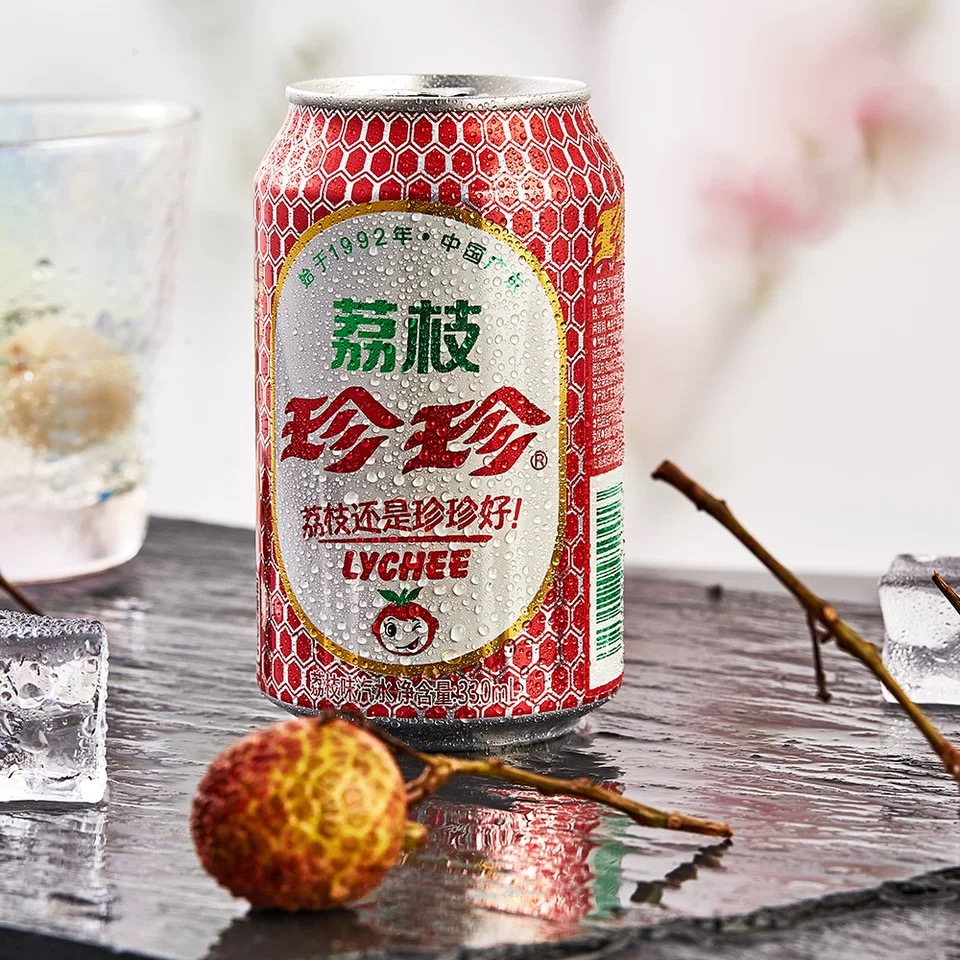 珍珍 荔枝碳酸饮料 330ml*24听 80、90后童年的味道