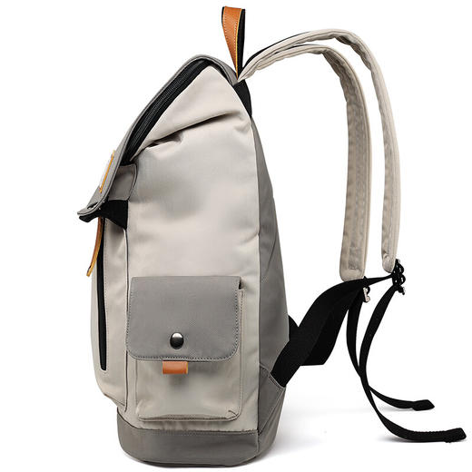 第九城V.NINE 双肩包男士大容量15.6英寸电脑包防泼水旅行背包情侣高中大学生上课书包女 VD7BV33886J 米灰 商品图4