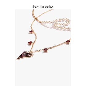 lost in echo 原创设计师品牌 爱心吊饰多种戴法珍珠项链 情人节系列