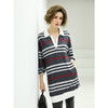 COCOBELLA撞色条纹POLO领针织连衣裙宽松长袖T恤裙FR11 商品缩略图4