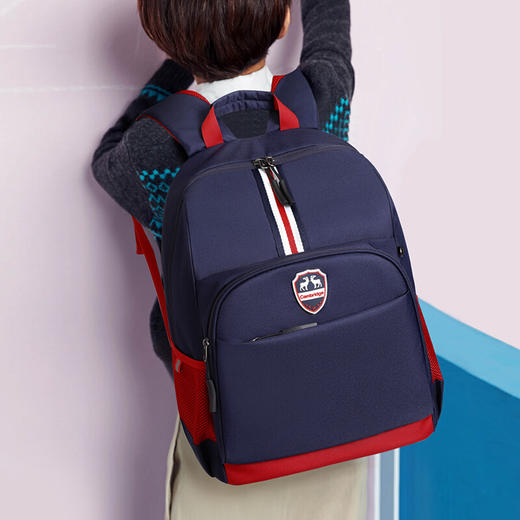 第九城V.NINE 小学生书包 男女孩儿童书包3-6年级减负初中双肩背包 VD8BV33913J 蓝色 商品图3