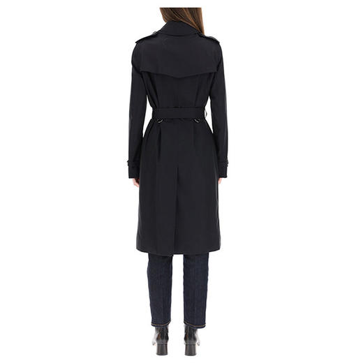 【二】BURBERRY 巴宝莉 女士肯辛顿版型 – 长款 Heritage Trench 束腰风衣 黑色 8027911 A1177 商品图3