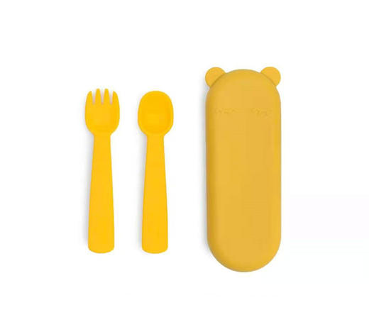 澳洲熊熊猫猫宝宝食品级硅胶叉勺套装儿童辅食便携卡通 商品图0