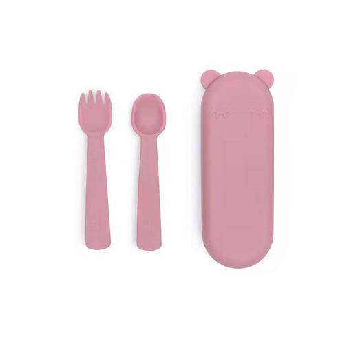 澳洲熊熊猫猫宝宝食品级硅胶叉勺套装儿童辅食便携卡通 商品图1