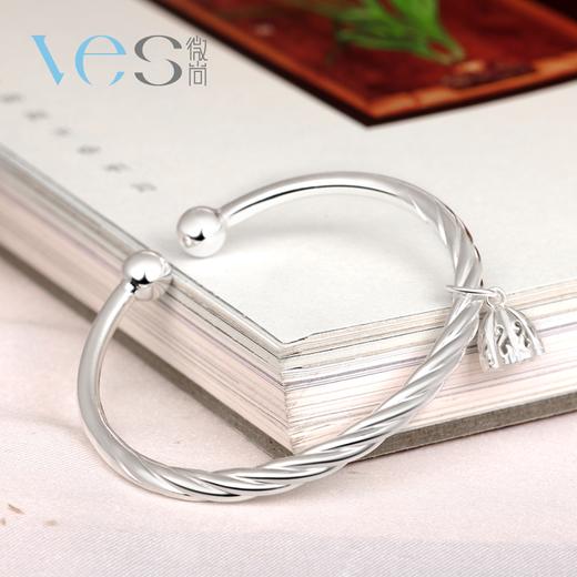 麻花莲蓬足银9999开口手镯 商品图1