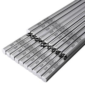 唐宗筷 304不锈钢筷子  防滑 防烫 耐摔10双装 方形激光雕刻款23.5cm C6235