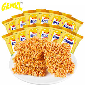 印尼进口（GEMEZ Enaak）小鸡干脆面 方便面 干吃面休闲零食烧烤鸡肉味 16g*12（国际版）