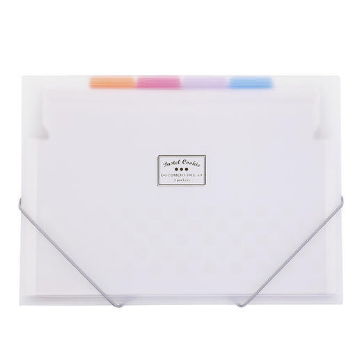 日本国誉（KOKUYO）淡彩曲奇学生薄款松紧风琴包资料册文件夹收纳袋A46层7袋透明WSG-DFC70T 商品图2