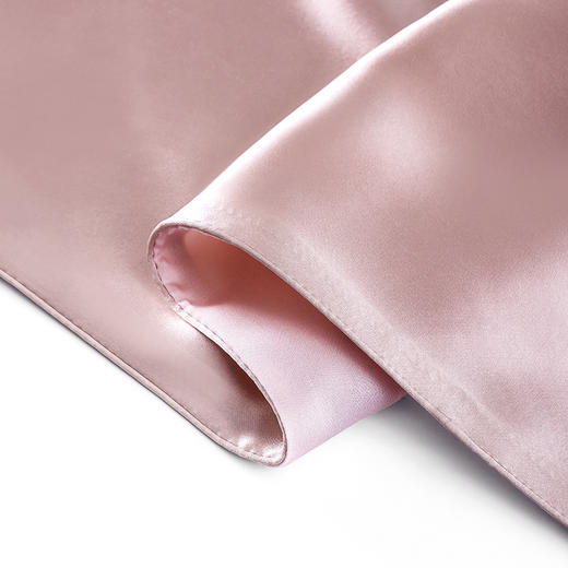 京东京造 真丝枕套 桑蚕丝绸纯色枕头套 单只48*74cm 烟粉 商品图8