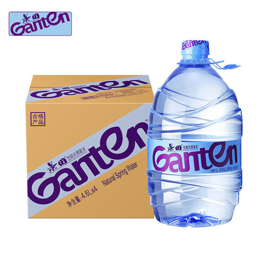 景田 饮用天然泉水 大瓶装水 4.6L*4瓶 整箱装 家庭健康饮用水 商品图0