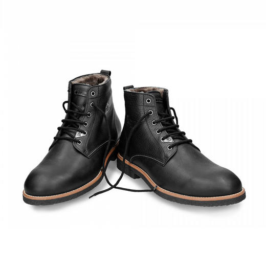 断码特价44码——西班牙原产羊毛款皮毛一体男士皮靴黑色GLC3(高品质纯天然羊毛内衬) 商品图1