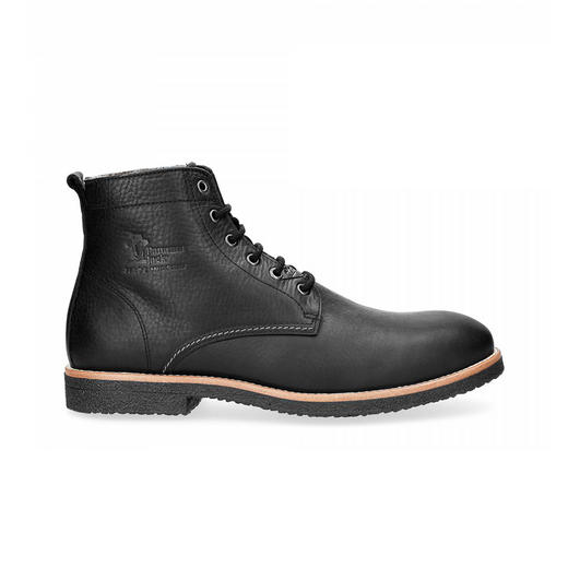 断码特价44码——西班牙原产羊毛款皮毛一体男士皮靴黑色GLC3(高品质纯天然羊毛内衬) 商品图0