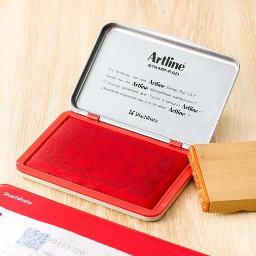 日本旗牌(Shachihata)Artline办公财务银行会计速干快干水性印台印泥橡胶章通用印台 56*90mm 红色 EHJ-2 商品图2