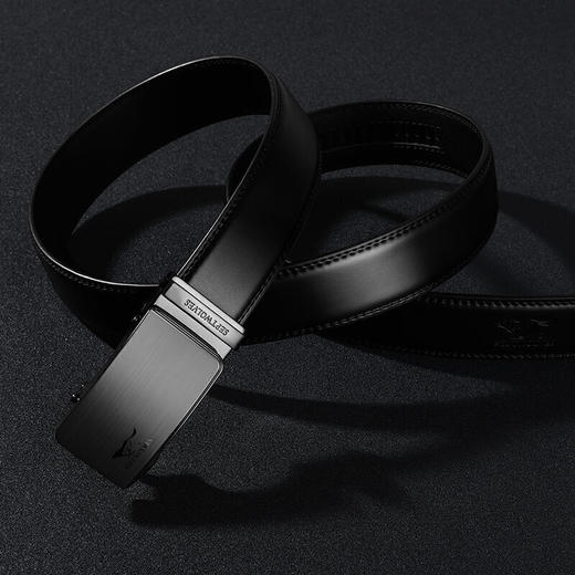 七匹狼皮带男自动扣牛皮时尚休闲款裤带简约中青年男腰带M73821A339-01黑色(110-120) 商品图4