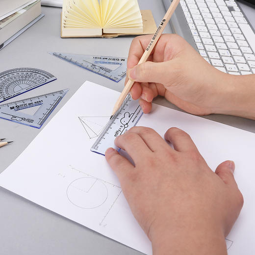 晨光(M&G)文具学生考试绘图套尺 米菲系列 (直尺+三角尺*2+量角器)组合装 4件套MF9601 商品图4