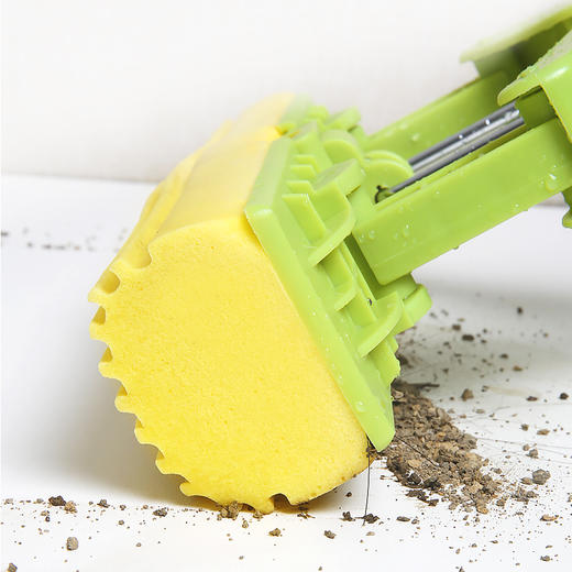 利临 (共3个头) 免手洗对折式挤水胶棉拖把 吸水海绵家用拖布 懒人墩布地拖办公干湿两用 商品图4