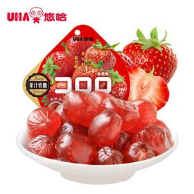 悠哈 网红零食 爆浆软糖 酷露露 草莓味果汁软糖果 52g