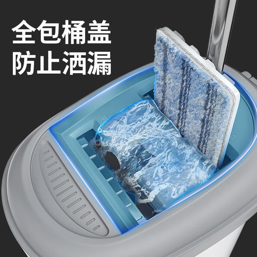 美丽雅 洗刷刷升级版大号 吸水平板拖把拖布免手洗木地板瓷砖家用拖把桶 洗脱一体懒人拖把 配替换布1张 商品图2